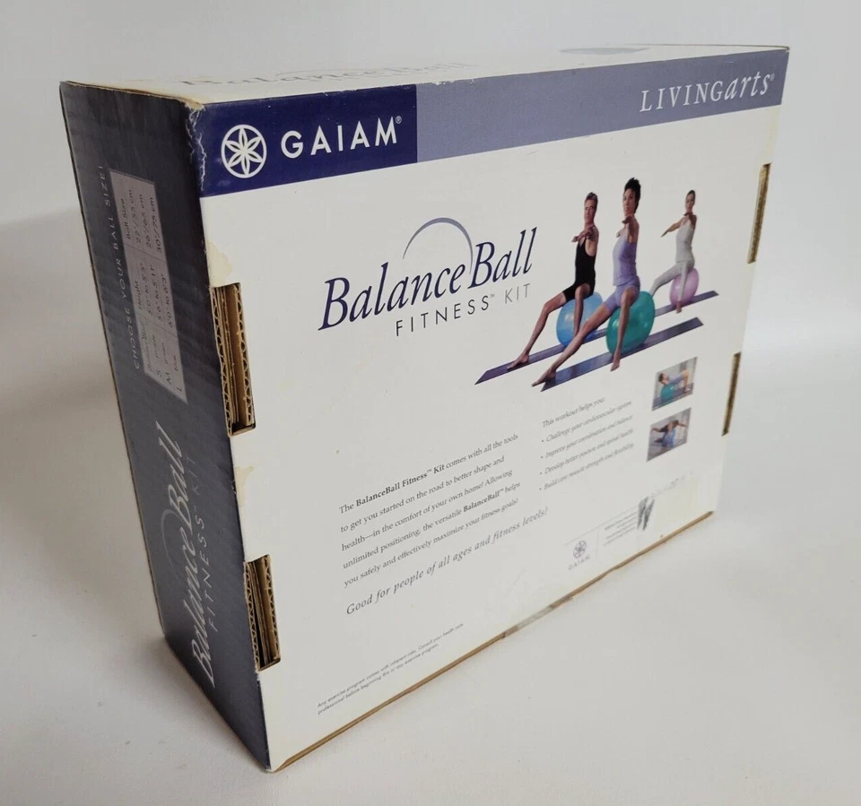 Gaiam Living Arts Balance Ball Fitness Kit Workout Entire Body Ball Video Pump - Image 4 of 4