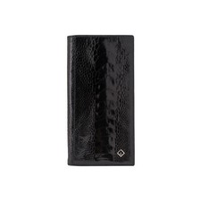 $950 Testoni Bologna Black Document Holder Long Wallet Genuine Ostrich