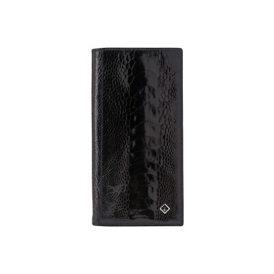 Testoni Bologna Schwarz Dokument Halter Lange Brieftasche Original Strauß