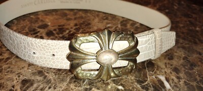 Carlisle Beige Textured Leather Belt with Gold-Tone Buckle Carlisle Women main image 2
