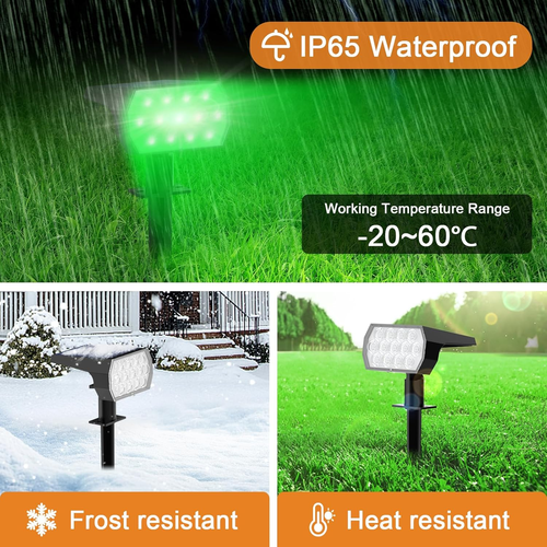 Solar Color Changing Spot Lights Outdoor, Waterproof Solar Christmas Lights, 7 M - Picture 5 of 12