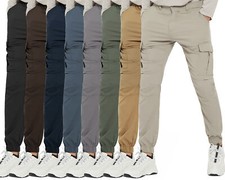 Men's Cargo Trousers Stretch Waterproof Combat Hiking Jogger Workwear Full Pants