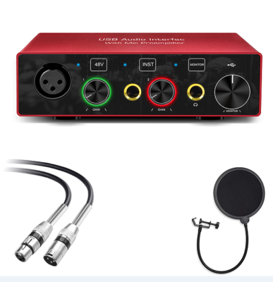 Hot Selling High Quality Interface Audio Studio Usb for Home Music