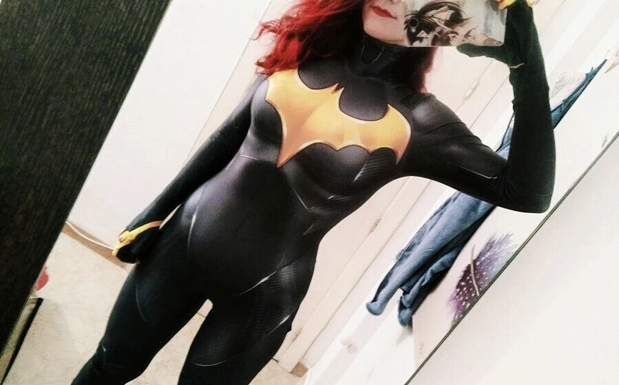 Batgirl Batwoman Jumpsuit Superhero Cosplay Bodysuit Adult Halloween Costume - Image 3 of 4