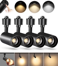 VANoopee 3-Color Zoomable 20W LED Track Lighting Heads 4 Type Track Light Heads