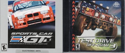 Sports Car GT and Test Drive Off Road 3 Pc New XP Roads or Dirt Try Both