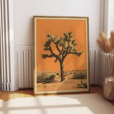 Vintage Joshua Tree Poster, Sonoran Desert Print, Retro Botanical Art