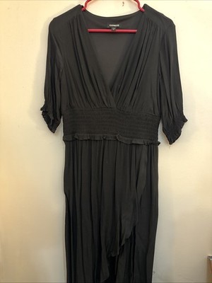 Express Women s Medium Faux Wrap Midi Dress Witchy Whimsigoth Fairy Dark Angel