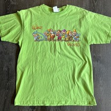 Walt Disney World Vintage Y2K Seven Dwarfs Green T-Shirt Large