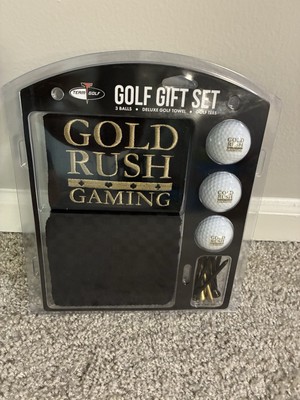 Team Golf Gold Rush Gaming Golf Gift Set - 3 Balls Deluxe Towel & Tees - New