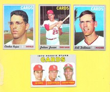 1970 Topps baseball St. Louis Cardinals Team Lot of 4 cards VG/EXMT no creases