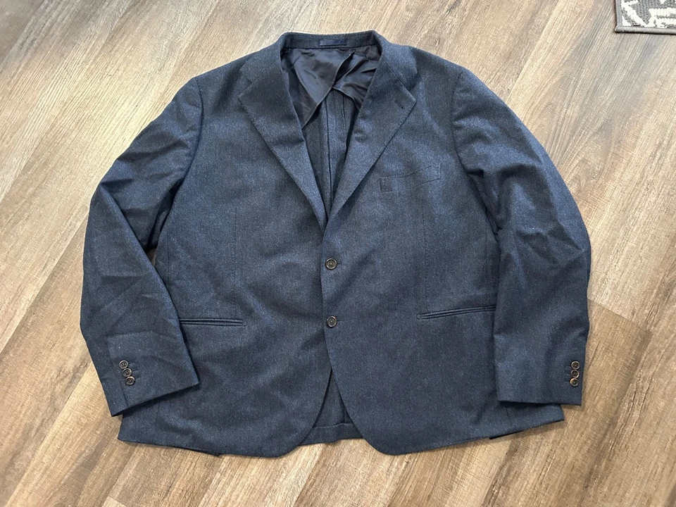 Chaqueta blazer manga cirujano cachemir espiga azul usado en excelente estado 58R Foto 2 de 4