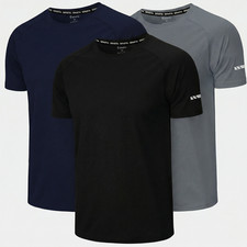 Men?s 3-Pack Gym T-Shirts Quick Dry Workout Tops, Moisture-Wicking Training