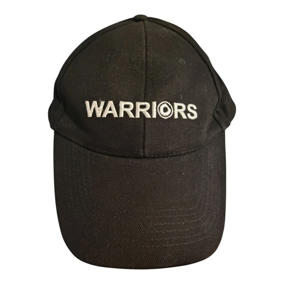 Black "WARRIORS" Embroidered Baseball Cap - Hard Front, Adjustable Metal Strap - Image 2 of 4