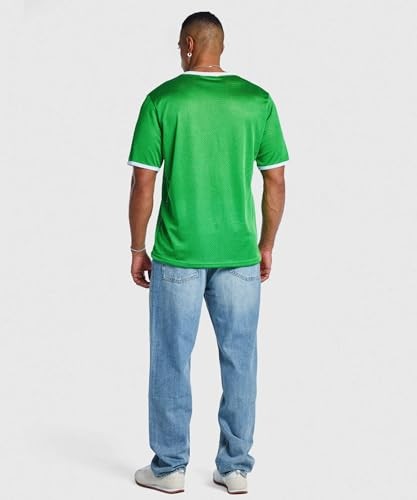 Athletic Mesh T-Shirt for Men – Loose Fit Colorblock Quick-Dry XX-Large Green - Picture 5 of 6