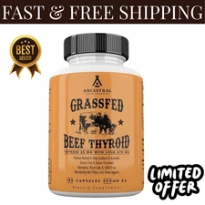Ancestral Supplements Grass Fed Beef Thyroid 500 mg 180 Caps Free Shipping USA .