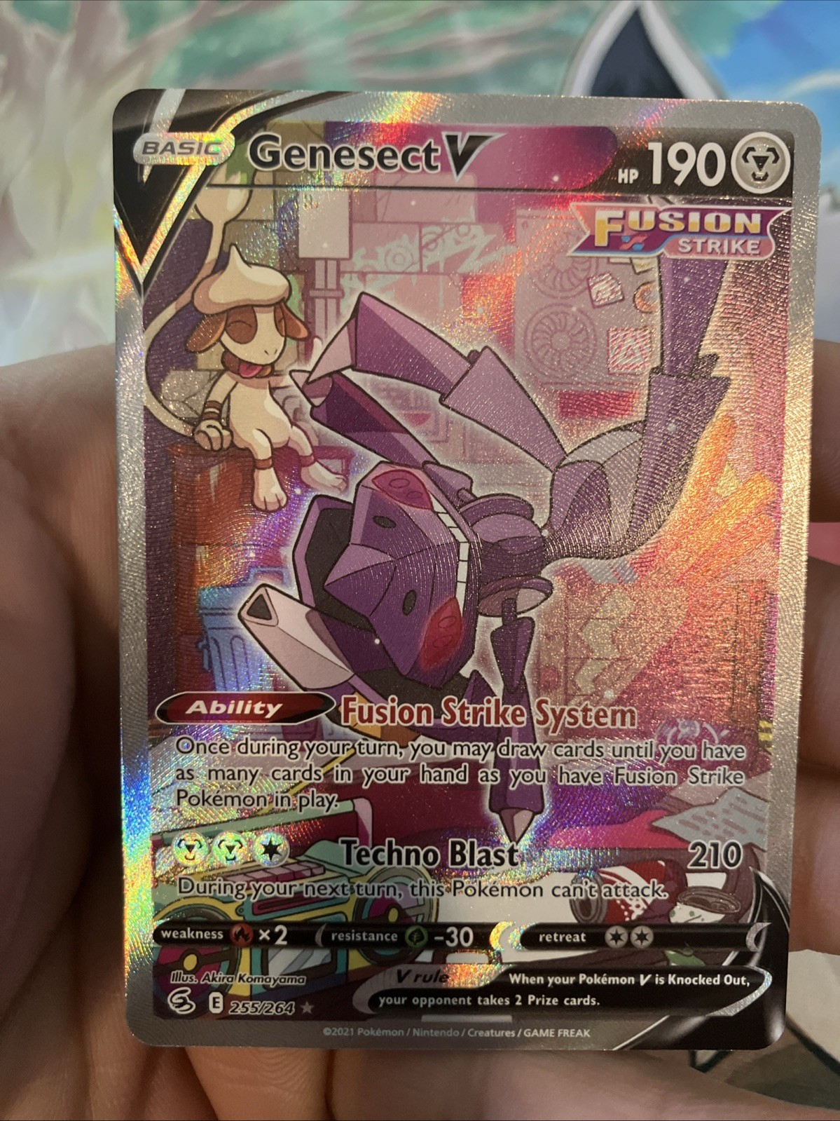 Genesect V 255/264 Fusion Strike Alt Art - NM/Mint - Full Art Secret Rare