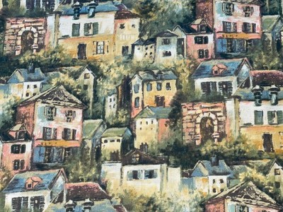 By 1/2 Yd ''Renoir s Village'' Old World Houses Fabric Fabri-Quilt Design 79201