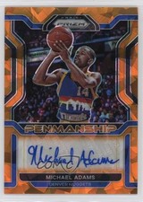 2021-22 Panini Prizm Penmanship Orange Ice Michael Adams #PM-MAD Auto 11es