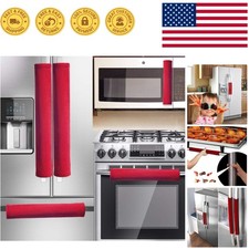 5-Piece Kitchen Handle Covers - Stylish Big Red, Easy Care and Machine Washable