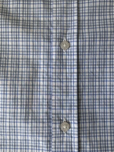 Hugo Boss Blue Plaid Striped Dress Shirt Modern Fit Size 34/35 Neck 17 - Picture 6 of 17