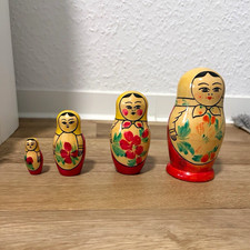 Matrjoschka Holz Steckpuppen Set 4-teilig han...