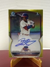 2023 Bowman Chrome 1st Prospect Autographs Bryan Rincon #CPA-BRN True Yellow /75