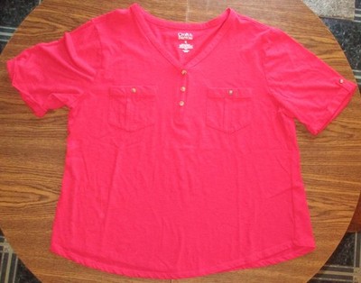 Women's Croft & Barrow XL Red Top With Pockets