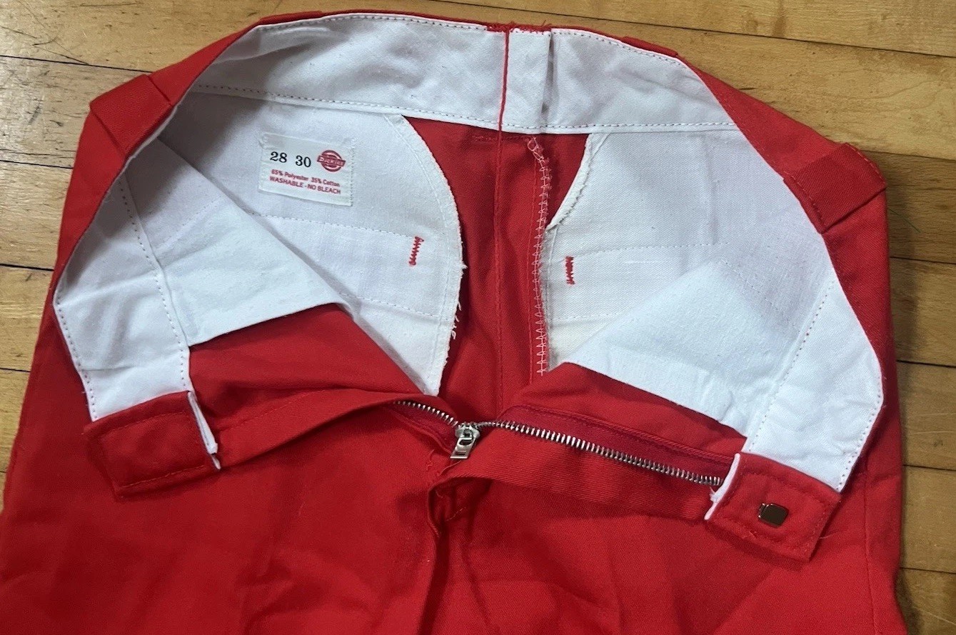 Vtg Red Dickies Work Pants 70s 80s Size 28 X 30 Super Rare And Soooo Good image 2