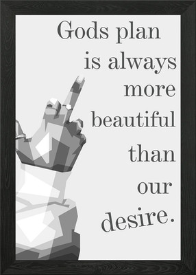 Mittelfinger grau gerahmtes Wandbild Poster Leinwanddruck Bild