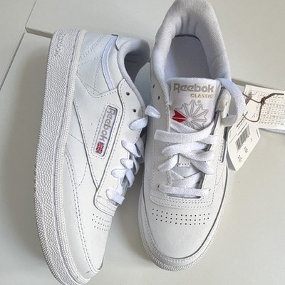 Reebok Club C 85 Sneaker Low Top Schnürung Weiß EU 37 UK 4 Damen US 6,5 Schuhe