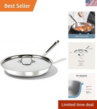 All Clad- D3 12-inch Stainless Steel Frying Pan- 3-Ply  Cookware-Built to Out...