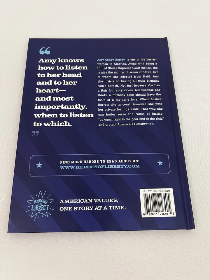 Heroes of Liberty AMY CONEY BARRETT: A JUSTICE & MOTHER Joyce Claiborne-West NEW - Image 2 of 2