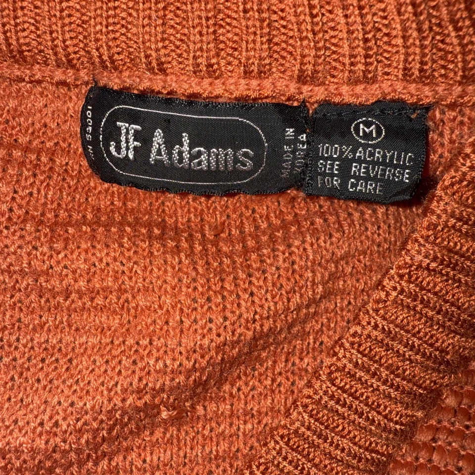 Camisa De Colección Disco JF Adams Para Mujer Acrílico Óxido Naranja Texturizada Manga Larga Leer Foto 2 de 4