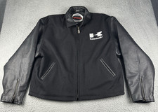 Official Vintage Black Leather Kawasaki Racing Jacket With Kawasaki Logo