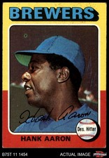 1975 Topps #660 Hank Aaron Brewers HOF 4.5 - VG/EX+