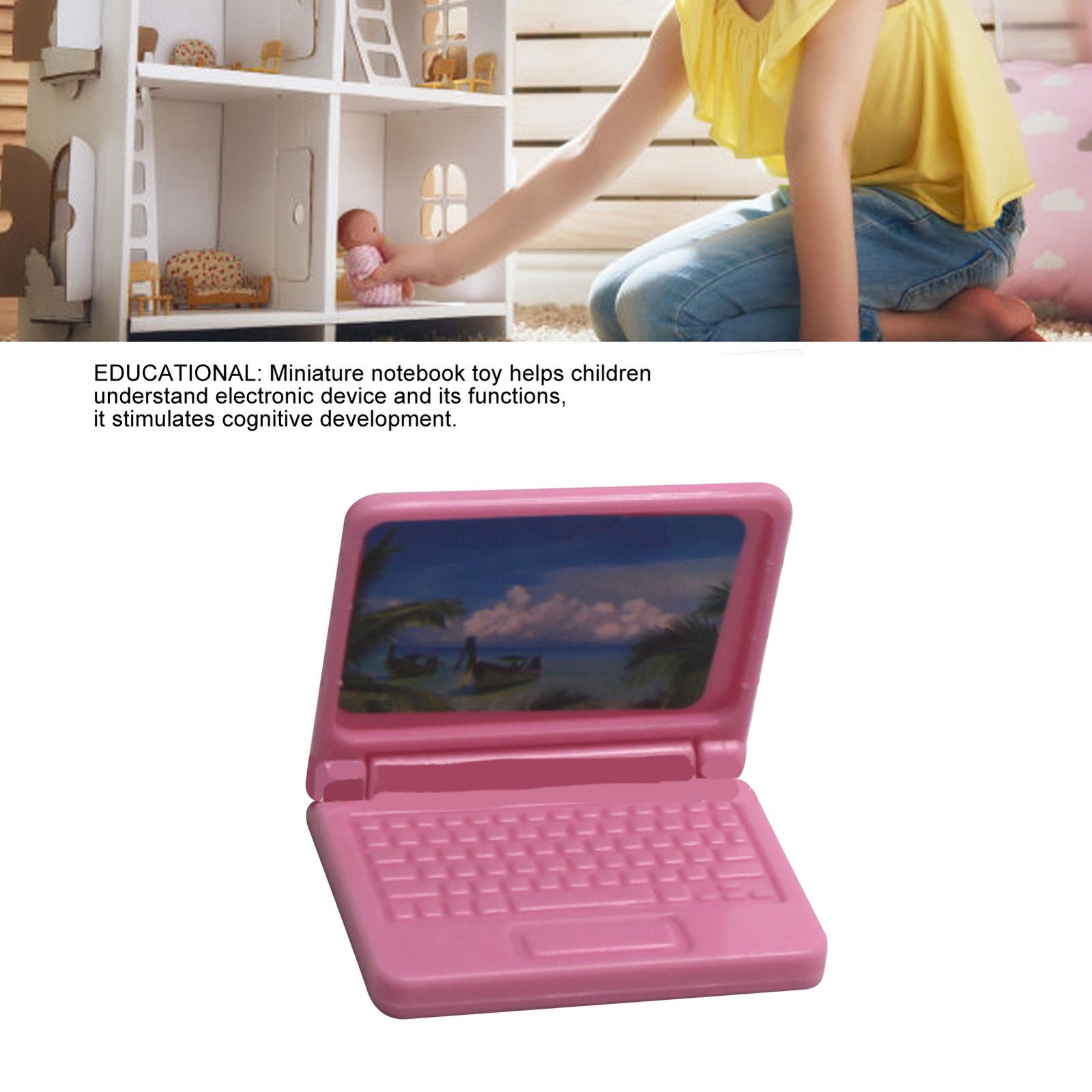 Simulation Miniature Laptop Lifelike Notebook Toy For Girls