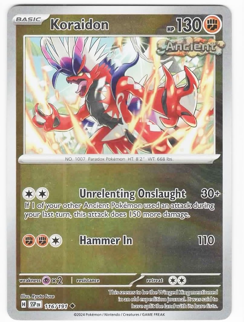 Pokemon - Surging Sparks - Koraidon 116/191 - Reverse Holo - NM/M
