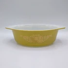 Vintage Pyrex Golden Garland 043 Oval 1-1/2 Qt. Casserole - Promotional 1969-70