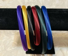 Purple Yellow Black Green Blue Red Satin Headband Fashion Hair Accessory Set 6