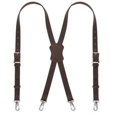 NUTUCH Genuine Leather Suspender for Men | X Design Leather Suspenders