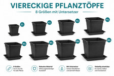 Pflanztopf mit Untersetzer verschiedene Gr&ouml;&szlig;en Blumentopf Pflanzk&uuml;bel Grow Topf