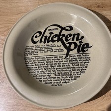 Chicken Pie Plate/Dish - Printed Recipe - Oven & Freezer Proof -Dishwasher Safe