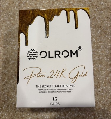 OLROM 24K Pure Gold Under Eye Patches 30 Pairs - The Secret To Ageless Eyes New