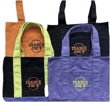 BRAND NEW TRADER JOE'S HALLOWEEN MINI CANVAS TOTE BAG - SET Of 4 LIMITED EDITION