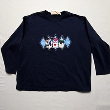 Holiday Snowman Embroidered Sweatshirt Navy B...
