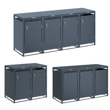 JOMO Mülltonnenbox Anthrazit | Mülltonnenverkleidung 240L Metall Mülltonnenhaus