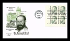 US COVER DR BERNARD REVEL YESHIVA UNIVERSITY $1 GREAT AMERICANS FDC PLATE BLOCK