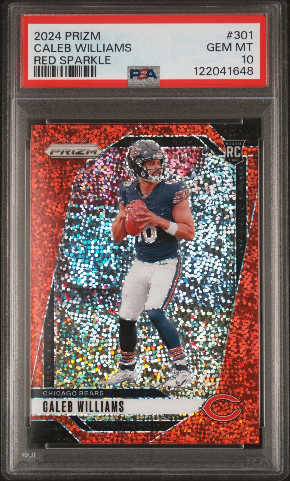 2024 Panini Prizm Caleb Williams RED SPARKLE #301 PSA 10