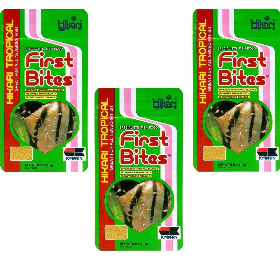 Hikari First Bites 035 Ounce Pet Food Pack of 3 for Small Fish